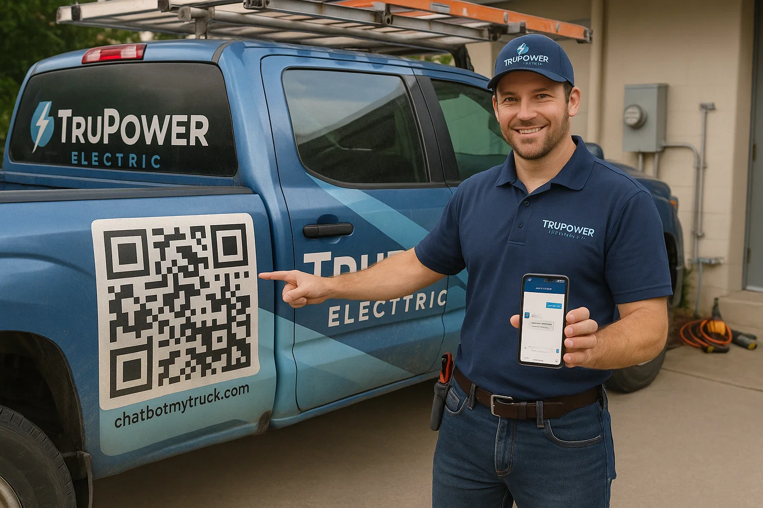 TruPower Electric service vehicle background